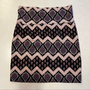 Charlotte Russe Patterned Mini Skirt Medium